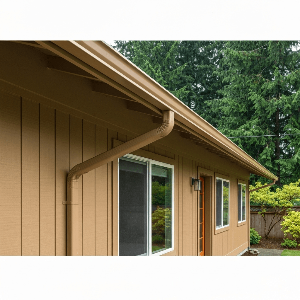 Professional gutter installation preventing basement flooding in Portland home