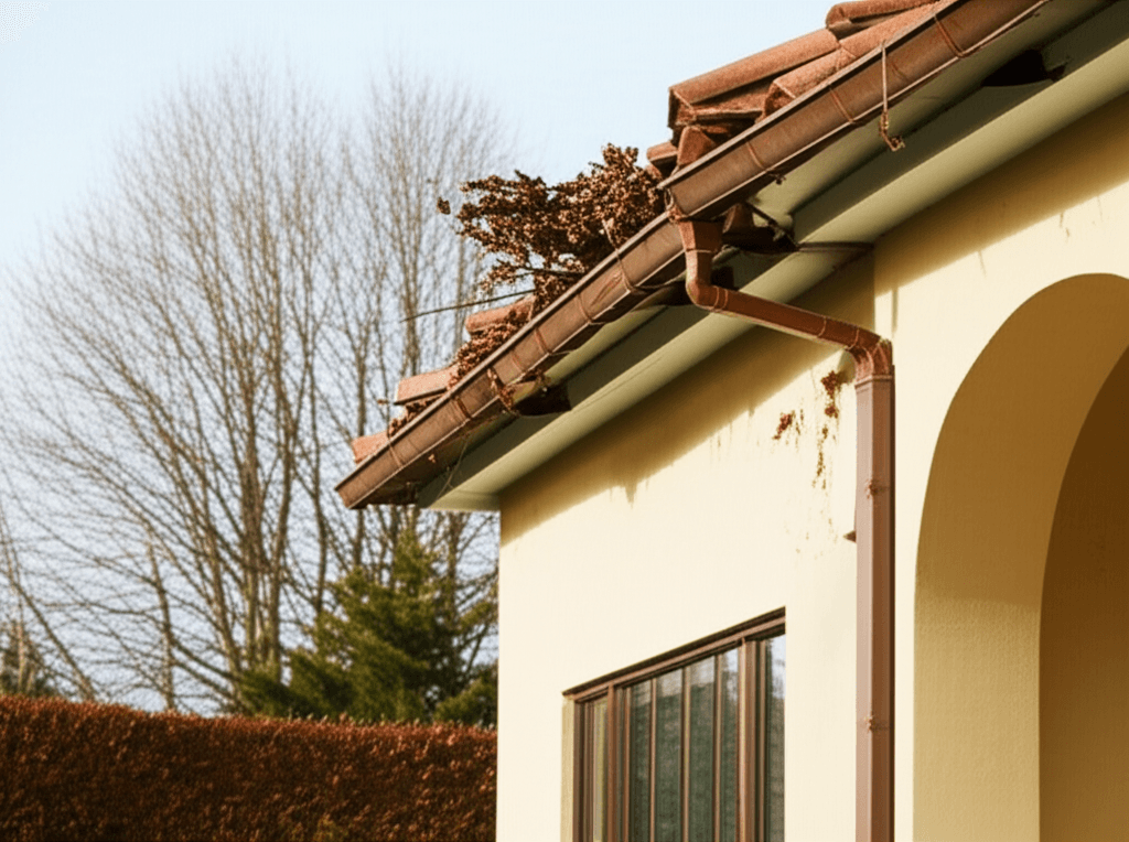 Storm damaged gutters repair